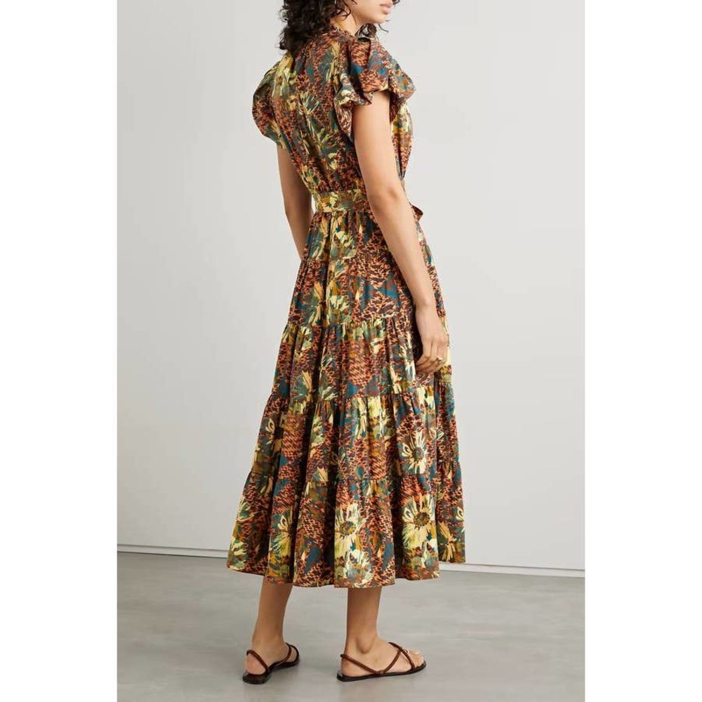 Ulla Johnson Green Brown Floral Midi Dress - Picture 2 of 3